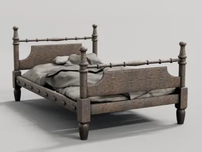 old medieval style beds 3D model