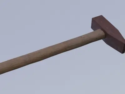 hammer wooden in sky Free low-poly 3D model