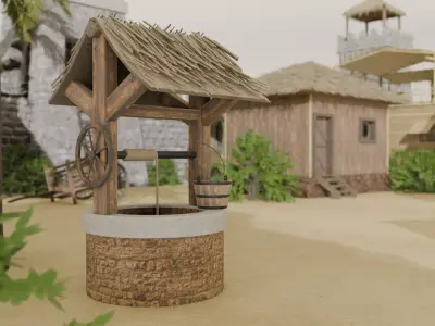 Medieval Fortress And Village 3D model purchase