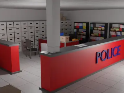 Police Station Low-poly 3D model buy