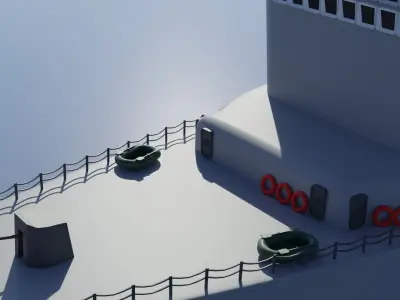Destroyer ship Low-poly 3D model Free low-poly 3D model