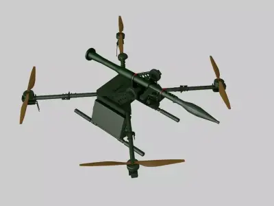 TABLE military drone with two propellers 3D model