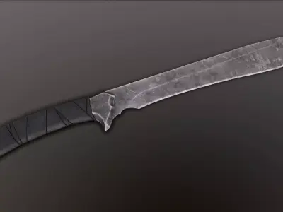 Post-Apocalyptic Bolo Knife Low-poly 3D model