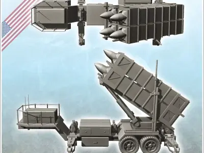 US MIM-104 Patriot air defense battery system 3 - Modern WW2 WW1 3D print model