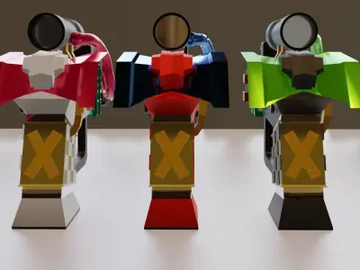 3D fire gun game assets unity and unreal games Free low-poly 3D model
