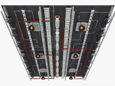 Ceiling Ventilation Pipes 4 3D model
