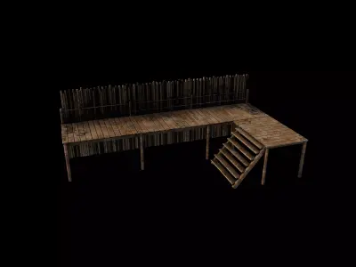 Wooden Scaffolding 3D model purchase