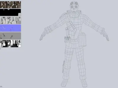 Post apocalypse character Low-poly 3D model purchase