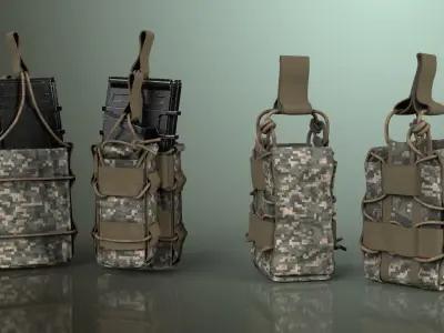 Military Ammunition Pouch Set Free 3D model
