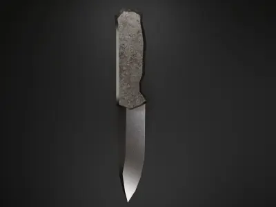 3D LowPoly Simple Classic Knife Low-poly 3D model