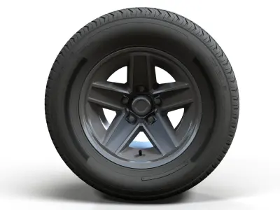 80s sport car wheel highpoly 3D model