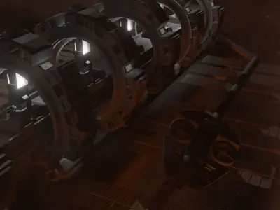 Transporter Spaceship Low-poly 3D model