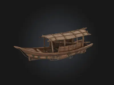 Rustic Riverboat  Drift Through Time and Tranquility 3D model