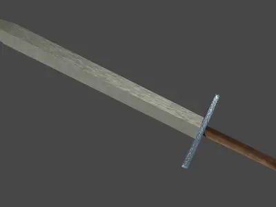 Spatha sword with Grossmesser handle Low-poly 3D model
