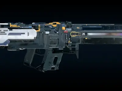 sci-fi rifle TDR V74  Low-poly 3D model