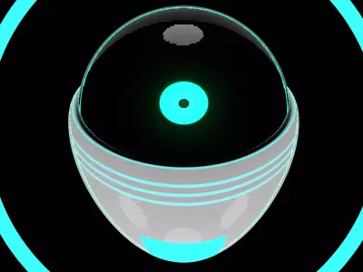 Neon robot Low-poly 3D model