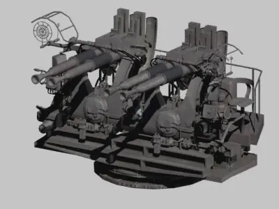 mount mk quad cannon 3D model