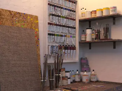 Inventory for the art workshop 3D model