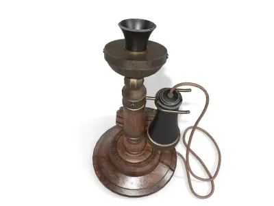American Bell Candlestick Telephone Low-poly 3D model