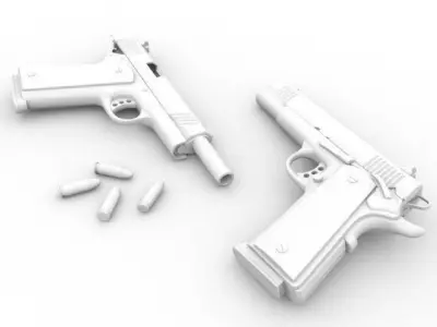 Realistic M1911 Pistol 3D model