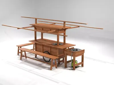 Gerobak Angrkingan 3D Model 3D model
