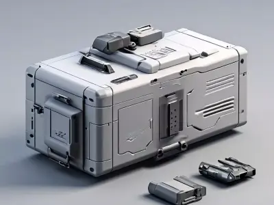 SciFi Power Supply and Batteries Low-poly 3D model