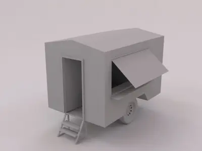trailer food cart 3D model