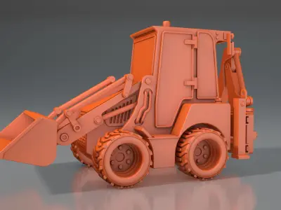 3d model of JCB wheeled mini tractor 3D print model