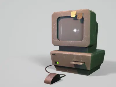 old computer Low-poly 3D model