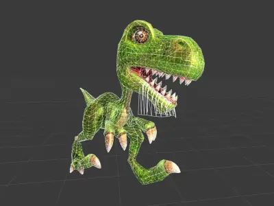 Low-Poly Cartoon Dinosaur Low-poly 3D model