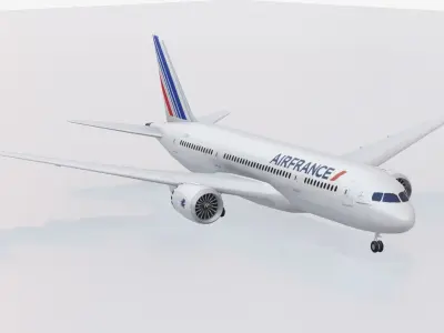 Boeing 787 Dreamliner Air france Low-poly 3D model