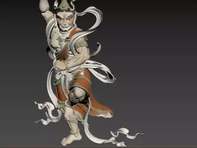 20- Raging Eyes Diamond Clay Sculpture from  3D model