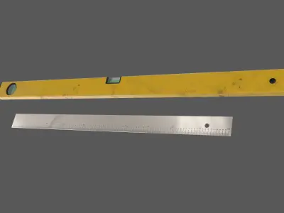 spirit level ruler Low-poly 3D model