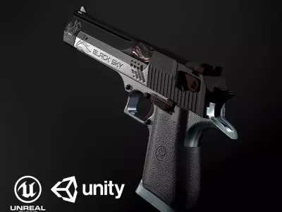 Desert Eagle PBR Low-poly 3D model