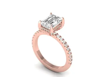 Emerald-Solitaire-Ring 3D print model buy