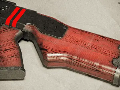 Belt Fed Shotgun PBR Low-poly 3D model