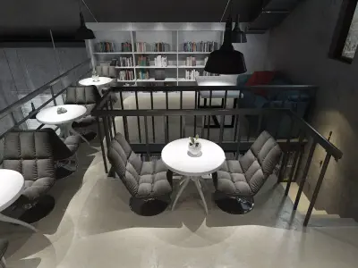 Industrial Book Lounge 3D model