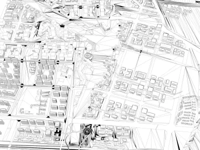 Urban highrise building building ancillary building commercial 3D model V1