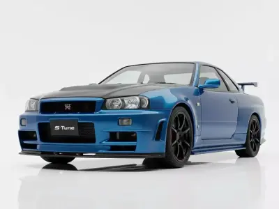 Nissan Skyline GT-R R34 S-Tune Inspired Low-poly 3D model