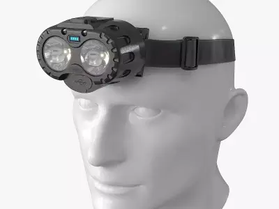 Powerful LED Headlamp Low-poly 3D model
