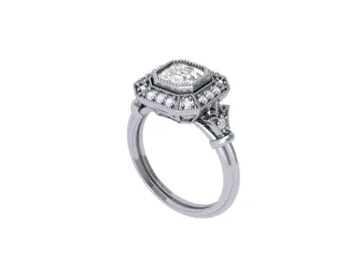 Asscher Ring 3D print model buy