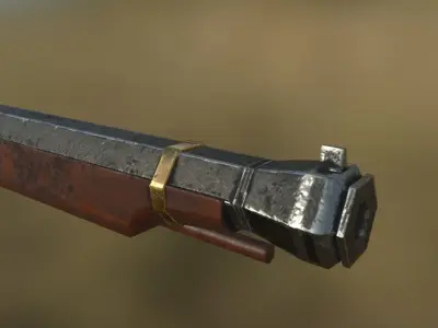 Tanegashima matchlock Free low-poly 3D model
