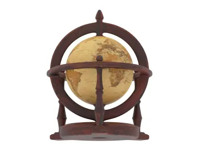 Textured Antique Globe - Color 3D printing 3D print model
