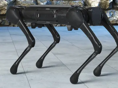  Dirty Robot Dog Rigged for Maya 
