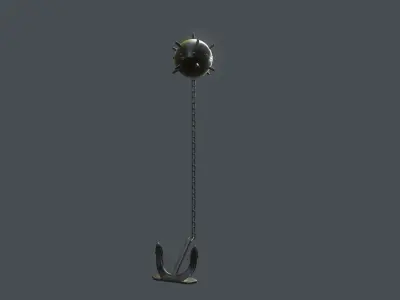Naval mine  Low-poly 3D model
