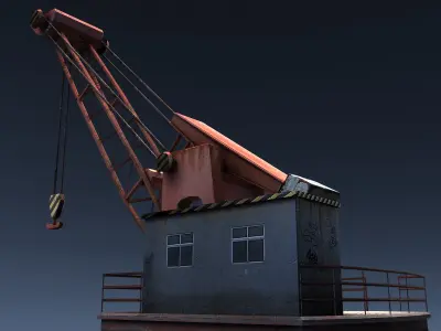 Dock Crane Low-poly 3D model purchase