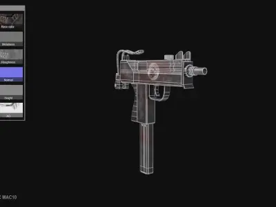 Post apocalyptic MAC10 Low-poly 3D model