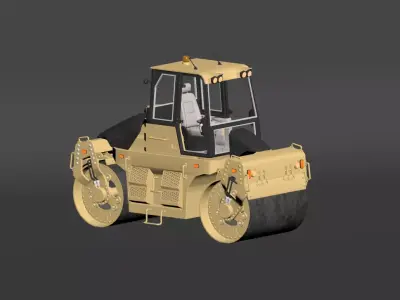 Double-drum vibratory roller 3D model