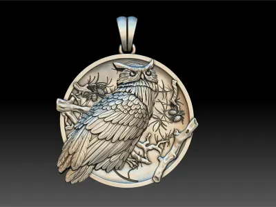 OWL PENDANT 3D print model