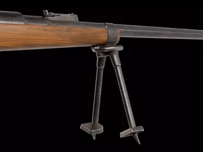 Pvg m21 anti tank swedish rifle Low-poly 3D model
